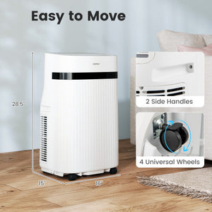 12000 BTU Portable Air Conditioner 3 in 1 Energy-saving with Fan and Dehumidifier-White