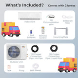 12000 BTU 22 SEER2 208-230V Wifi Enabled Mini Split Air Conditioner and Heater White