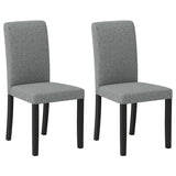 Dining Chair Set of 2 Mid-Century Modern Chairs with Rubber Wood Legs-Gray