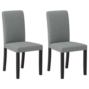 Dining Chair Set of 2 Mid-Century Modern Chairs with Rubber Wood Legs-Gray