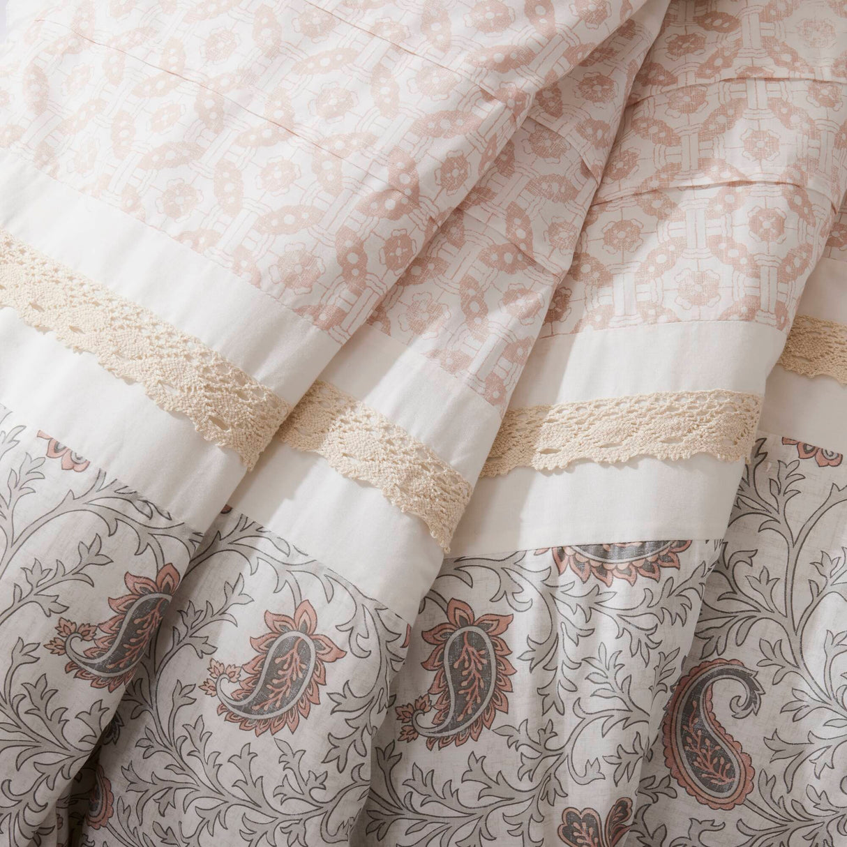 9 Piece Cotton Percale Comforter Set Blush