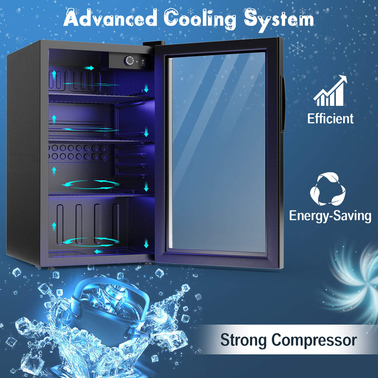 120 Can Beverage Mini Refrigerator with Glass Door