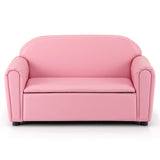 Kids Sofa Armrest Chair with Storage Function-Pink
