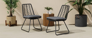 DEJA Chair 2PCS with 2 Cushions, Gray