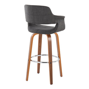Vintage Flair - Mid Century Modern Fixed Height Barstool With Swivel & Round Footrest (Set of 2) by Couch.com