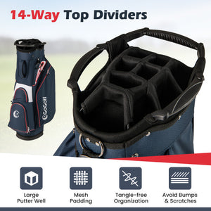 Golf Cart Bag Lightweight Portable Golf Club Organizer Bag-Navy