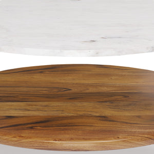 Wagner - Round Marble & Wood Table by Couch.com