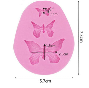 1/2/3Pcs 3D Silicone Baking Mold Butterfly Leaf Mould Chocolate Fondant Cake Decorating Tool Temperature Resistance 3D Leaf Shaped Silicone Mold Fondant Mold Cupcake Cake Decoration
