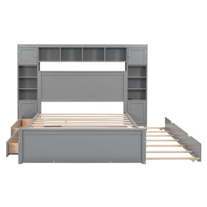 Bed With All In One Cabinet, Shelf And Sockets, Twin Long Trundle by Couch.com