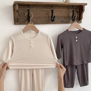 Children Spring And Autumn Cotton Base Pajamas Suit