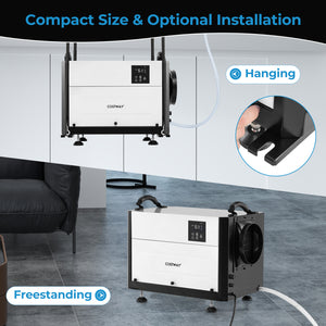 124 Pint Crawl Space Dehumidifier with 3 Modes and 24H Timer-White
