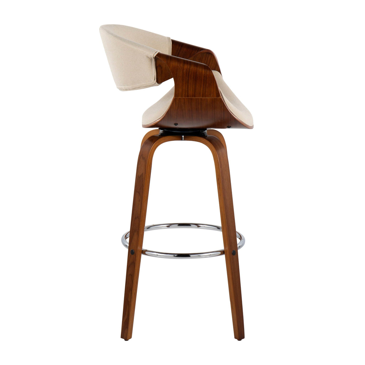 Curvini Mid - Century Modern Fixed Height Barstool With Swivel (Set of 2) by Couch.com