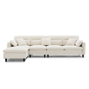 Modern Convertible Sectional Sofa L Shaped Reversible Couch Set With Free Pillows 5 Seat Cloud With Ottoman by Couch.com