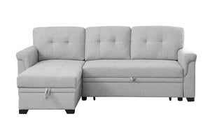 Lucca - Linen Reversible Sleeper Sectional Sofa With Storage Chaise by Couch.com