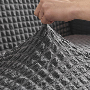 High-Quality Seersucker Stretch Sofa Slipcover with Elastic Bottom and Skirt Washable Furniture Protector for Kids and Pets 1/2/3/4 Seater Options