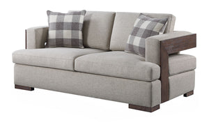 Niamey Loveseat With 2 Toss Pillows - Walnut