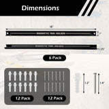 18 Inch Magnetic Tool Holder Strip with Mounting Screws-Black