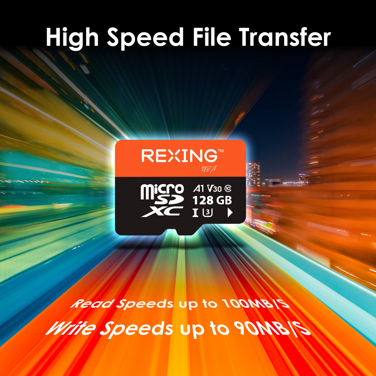 REXING microSDXC UHS-3 4K Full HD Video High Speed Transfer Monitoring SD Card with Adapter for Dash Cams, Surveillance System, Security Camera, & Body Cam