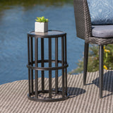 Outdoor Powder Coated Side Table - Gray by Couch.com