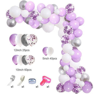 129Pcs Purple And Gold Balloons For Happy Birthday Foil Balloons Banner Circle Dots Garland Birthday Party Decorations Birtdhay Ballons Decoration