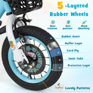 12 Inch Kids Bike with Adjustable Handlebar and Saddle for 3-4 Years Old-12 inches