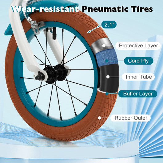 12 Inch Kids Bike Adjustable with Removable Basket for 3-4 Years Old-12 inches