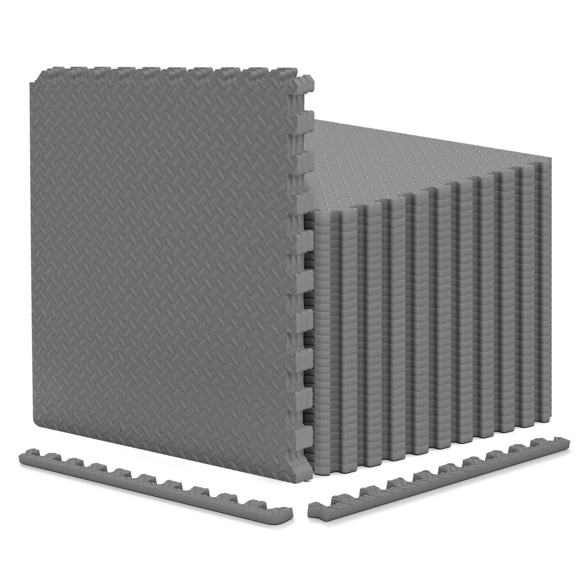 12Tiles 1/2" Puzzle Exercise Floor Mats-Gray