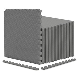 12Tiles 1/2" Puzzle Exercise Floor Mats-Gray