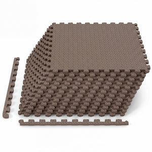 12Tiles 1/2" Puzzle Exercise Floor Mats-Brown
