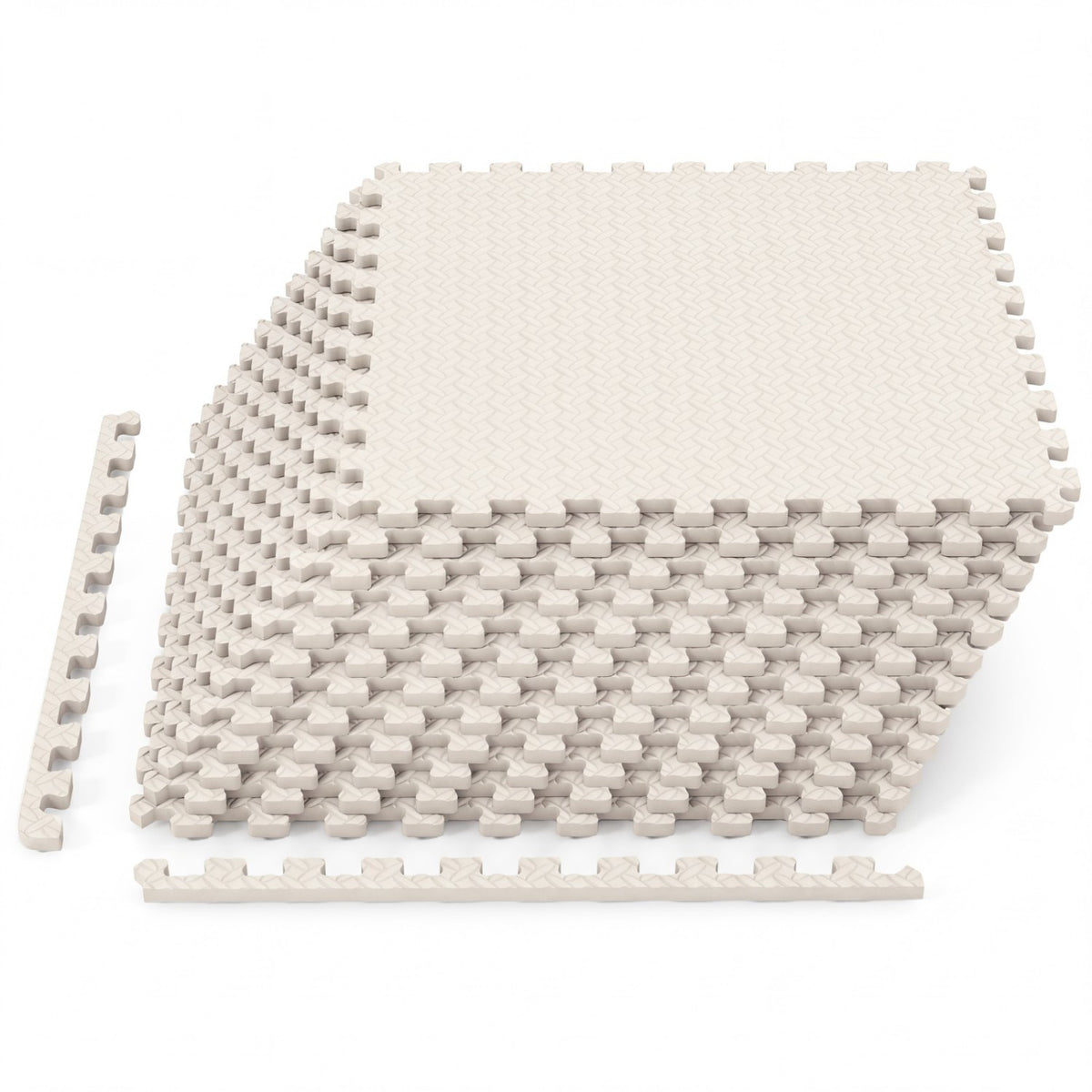 12Tiles 1/2" Puzzle Exercise Floor Mats-Beige