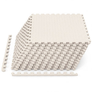 12Tiles 1/2" Puzzle Exercise Floor Mats-Beige