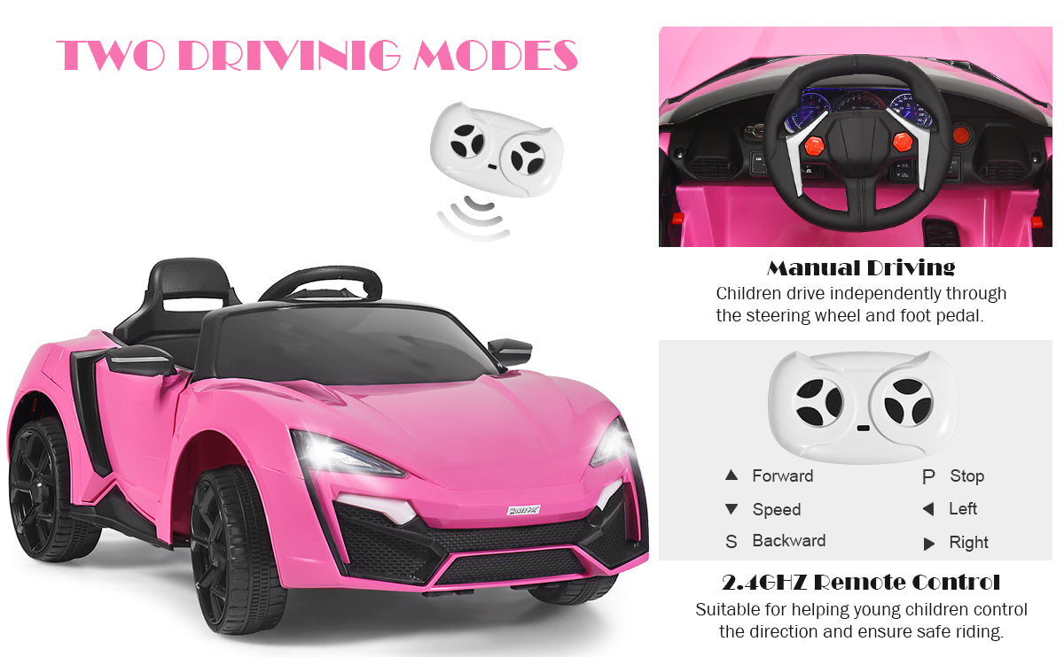 12V 2.4G RC Electric Vehicle with Lights-Red