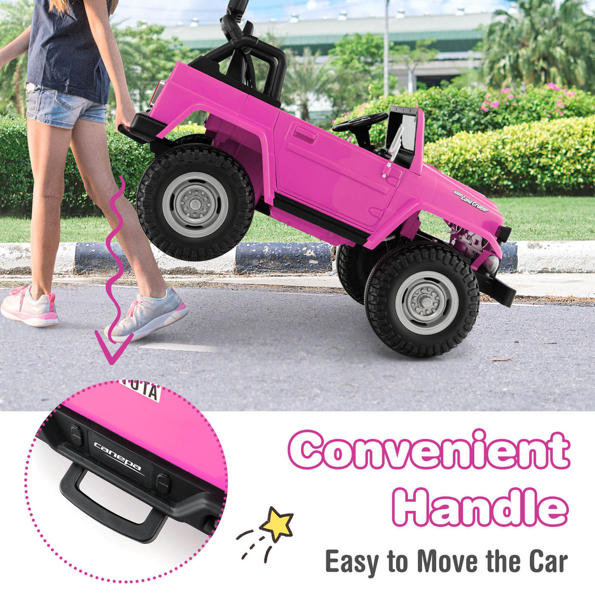 12V 2-Seat Licensed Kids Ride On Toyota FJ40 Car with 2.4G Remote Control-Black