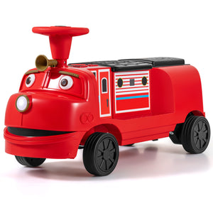 12V 2-Seater Kids Ride on Train with Height Adjustable Seat and Music Licensed Chuggington-Red