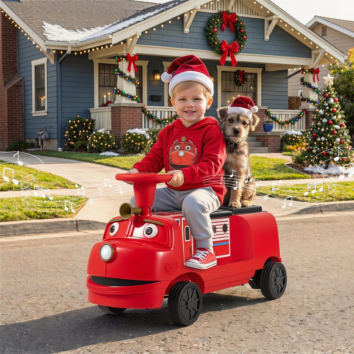 12V 2-Seater Kids Ride on Train with Height Adjustable Seat and Music Licensed Chuggington-Red