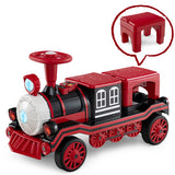 12V 2-Seater Ride on Toy with Train Whistle and Removable Chair-Red
