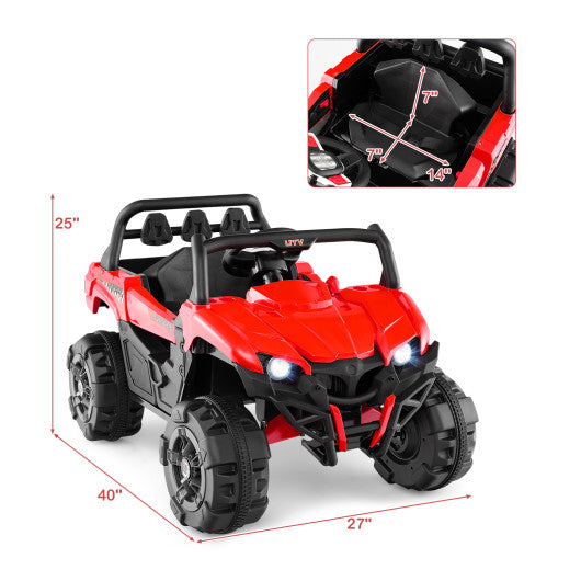 12V Battery Powered Electric Vehicle with Remote Control and 3 Speeds-Red