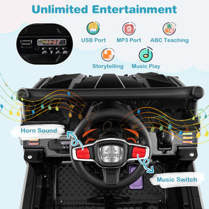 12V Battery Powered Electric Vehicle with Remote Control and 3 Speeds-Black