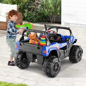 12V Battery Powered Electric Vehicle with Remote Control and 3 Speeds-Blue