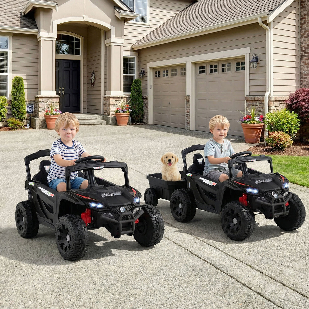 12V Battery Powered Ride On Tractor with Parent Remote Control-Dark Gray