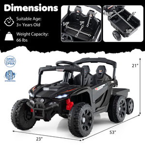 12V Battery Powered Ride On Tractor with Parent Remote Control-Dark Gray