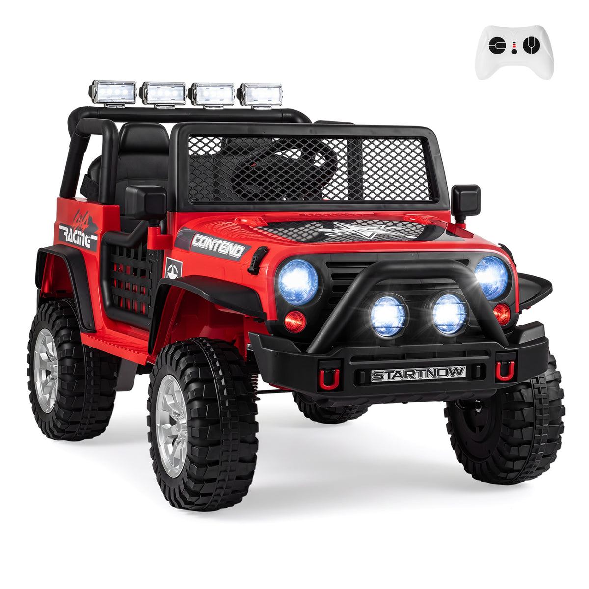 12V Electric 2-Seater Kids Ride On Car with Parent Remote Control-Red