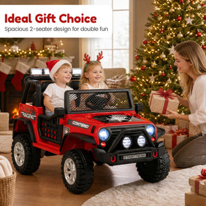 12V Electric 2-Seater Kids Ride On Car with Parent Remote Control-Red