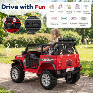 12V Electric 2-Seater Kids Ride On Car with Parent Remote Control-Red