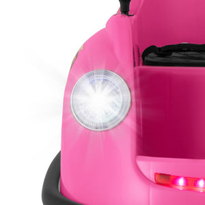 12V Electric Kids Ride on Bumper Car Battery Powered Bumping Car with Remote Control-Pink