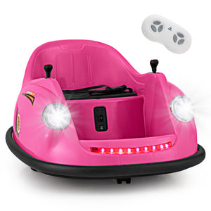12V Electric Kids Ride on Bumper Car Battery Powered Bumping Car with Remote Control-Pink