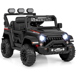 12V Electric Kids Ride on Truck with Remote Control and Music-Black