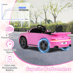 12V Electric Ride On Car Licensed RUF CTR with Remote Control and Music-Pink