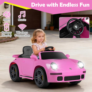 12V Electric Ride On Car Licensed RUF CTR with Remote Control and Music-Pink