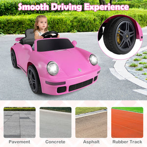 12V Electric Ride On Car Licensed RUF CTR with Remote Control and Music-Pink